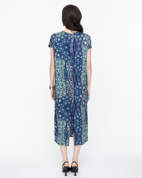 SIXDO V-Neck Silk Loose Dress